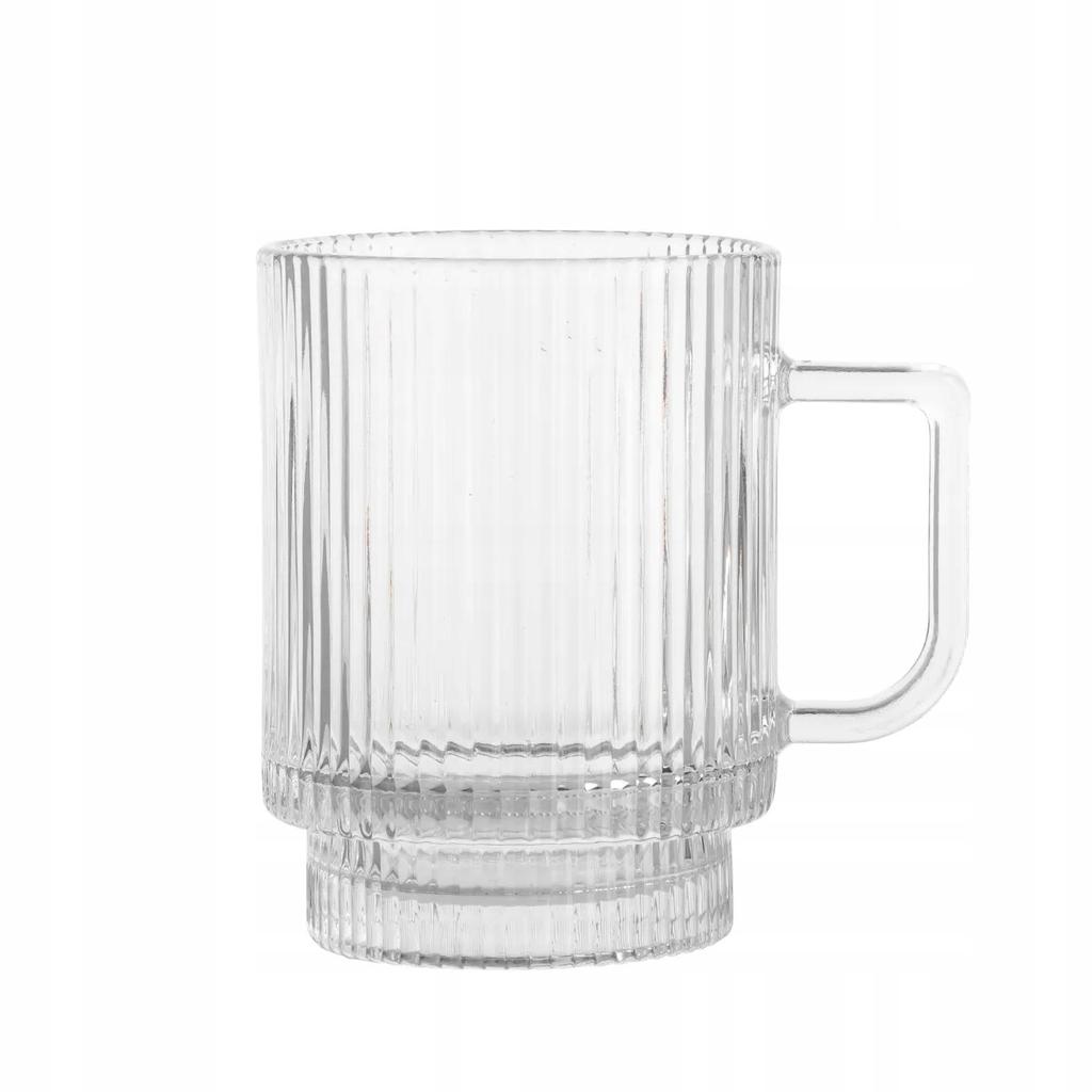 Ribbed Glass Latte Mug 1pc Selena