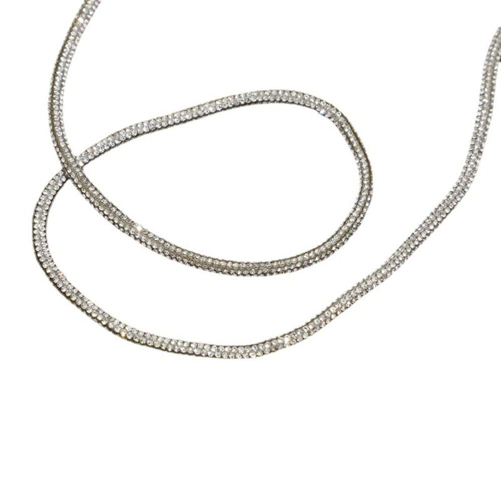 2 Yards Bling Rhinestones Round Cord Crystal Material Decor Universal DIY Shoelaces Bag Strap