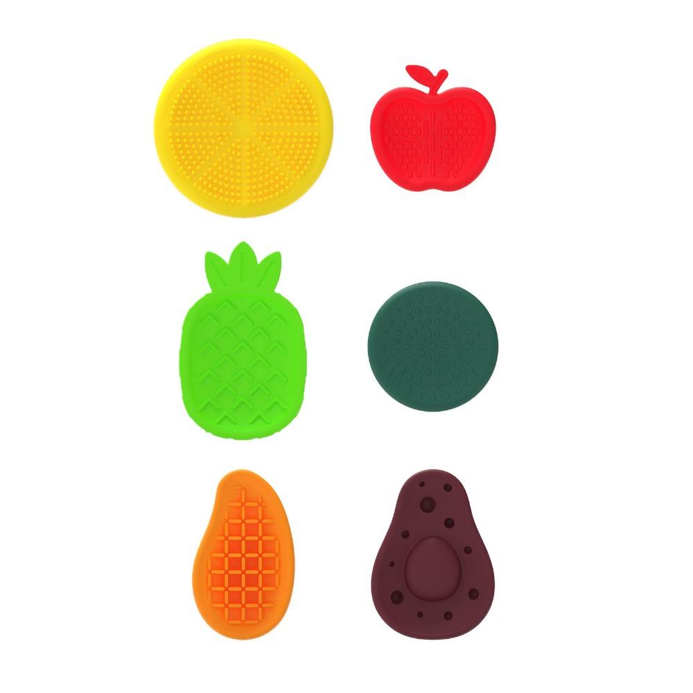 6PCS/set Textured Children Sensory Stone Relaxing Silicone Suction Cup Toy  Toddlers