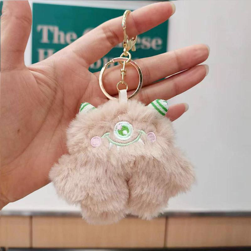 Adorable Plush Monster Keychain Soft Stuffed Animal Cute Decorative Doll For Bags