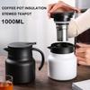 1000ml Coffee Pot Stainless Steel Tea Pot Portable Stewing Teapot  for Home Use