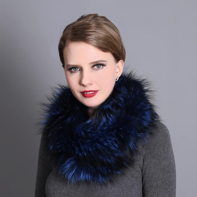 Зимний универсальный теплый меховой шарф, шарф из лисьего меха, плетеный из меха серебристой лисицы, большой меховой шарф, шейный платок