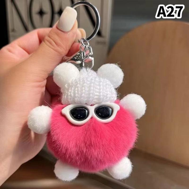 Hairball Small Coal Ball Elf Key Chain Cute Bag Pendant Female Pendant Small Monster Keychain Doll