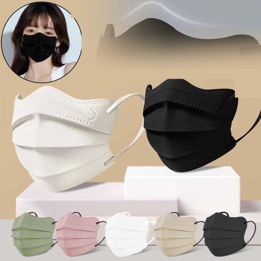 50pcs Morandi Color Disposable Face Mask Butterfly Shaped Design Protective Face Cover