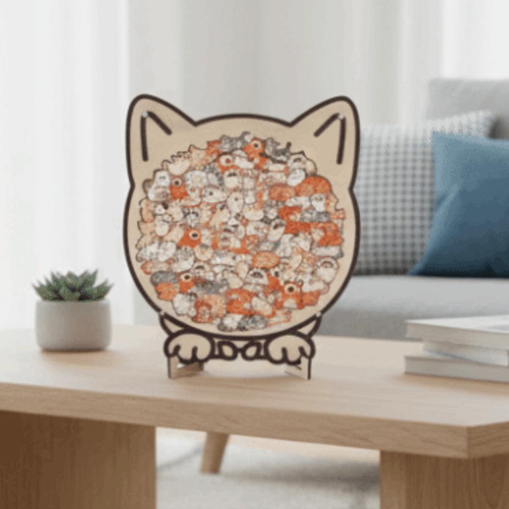 Кошка, сжигающая мозг, деревянная головоломка, животная головоломка, собака, кошка-образная jigsaw, цветной маленький медведь, уникальная нерегулярная головоломка