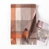Korean Style Women's 100% Wool Plaid Tassel Scarf