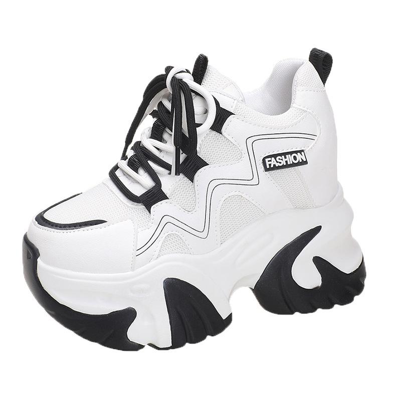 25 Весенние высококачественные женские туфли на танкетке с толстой подошвой, подходящие по цвету, повседневные кроссовки, женские кроссовки для бега zapatillas de mujer