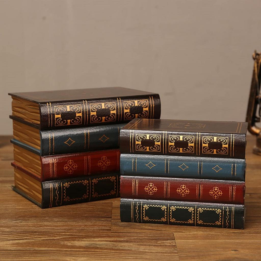2 шт. Поддельная коробка для книг, винтажная упаковка для хранения книг, ювелирных изделий, украшения для учебных книг, деревянные антикварные классические декоративные поддельные книги (302)