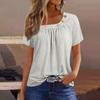 Летние топы для женщин, однотонные женские топы с круглым вырезом и короткими рукавами, удобные женские топы, футболки