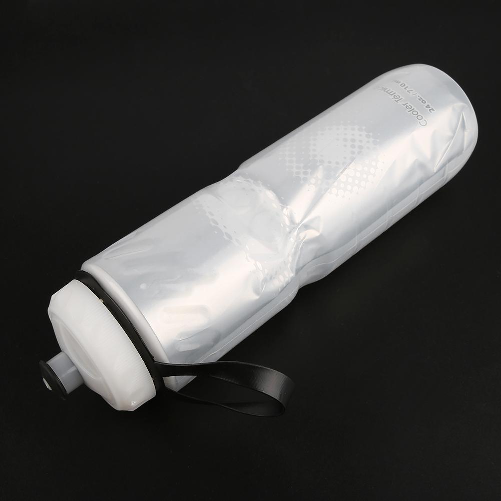 710ML Outdoor Dual Layer Thermal Keeping PE Sport Bottle Hot Cold Water (Silver)