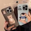 Applicable To Apple 16 Mobile Phone Case 17promax Oil Painting Bear Penguin IPhone 14 Three Dimensional 13 Korean 12 Silicone