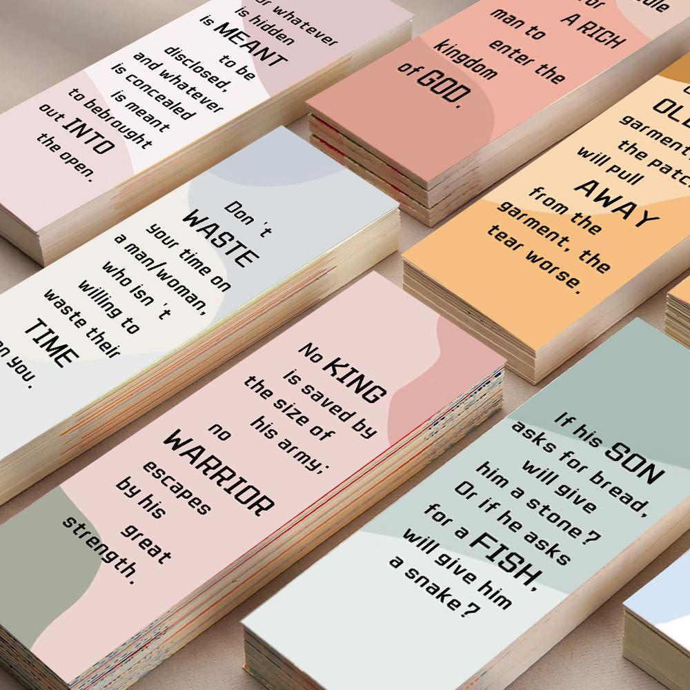60PCS Simplified Bible Bookmarks Notebook Student Scrapbook Bumper Water DIY Art Decoration Reading Book Cards Bookmark