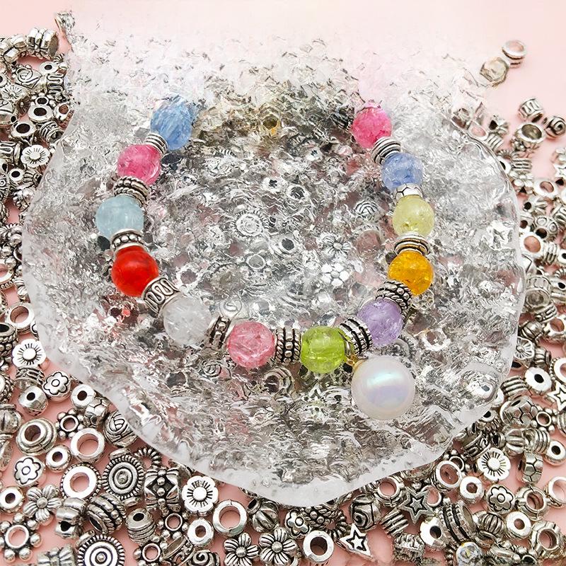 Антикварные серебряные бусины-разделители в форме цветов и звезд для самодельных украшений