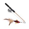 Cat Fishing Pole Toy Bite Resistance Multifunctional Cat Feather Teaser Wand Toy for Cats
