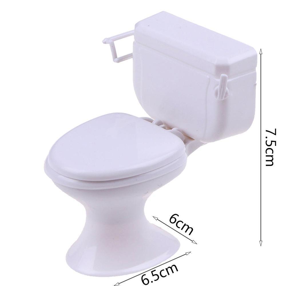 Playing House Miniature Toilet White Closestool Model Doll Accessories Dollhouse Furniture