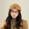 Japanese Reversible Woolen Beret for Women Versatile Niche Ins Style Warm Forward Hat Fashionable Travel Hat