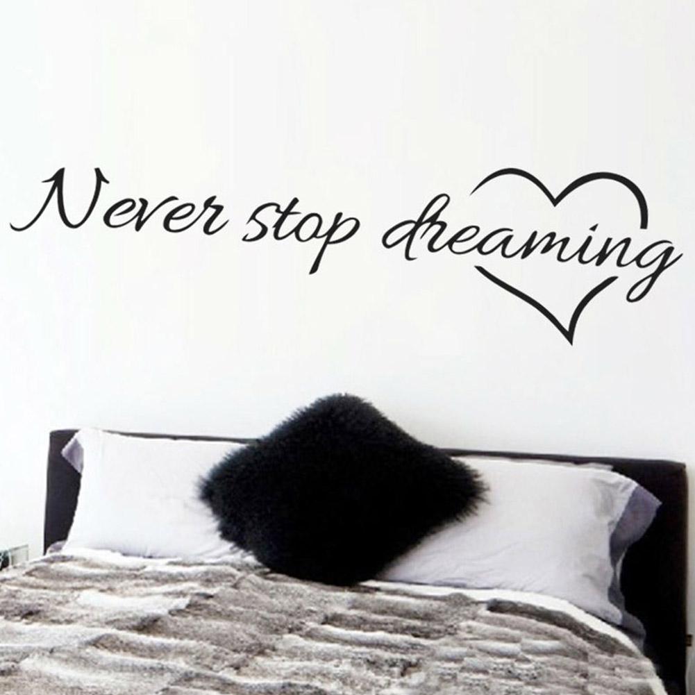 TOP-MART Never Stop Dreaming Inspirational Quotes Wall Decal Sticker Bedroom Home Decor