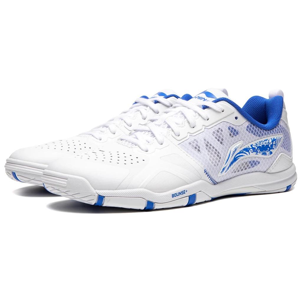 Li Ning Hawkeye 2.0 PRO Нескользящие износостойкие низкие кроссовки для настольного тенниса Унисекс Белый Синий APPU023-9