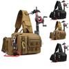 Men's Fishing Tackle Backpack with  Box Gear Storage Bag Fanny Pack Fly Fishing Bag with Rod Holder Sling Shoulder Pack