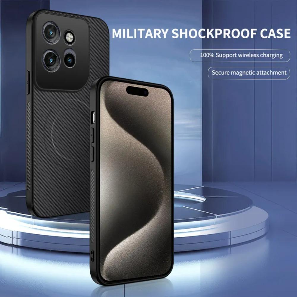 Модный Чехол для Телефона с Текстурой Углеродного Волокна для Motorola Edge 70 60 S 50 40 Pro Ultra Neo Fusion Ударопрочный Магнитный Зарядный Чехол