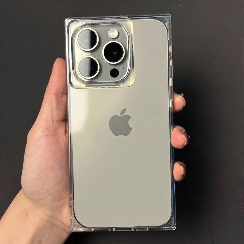 Новый прозрачный чехол подходит для чехла мобильного телефона Apple 11Promax, противоударный 11PRO квадратный прозрачный чехол с большим отверстием.