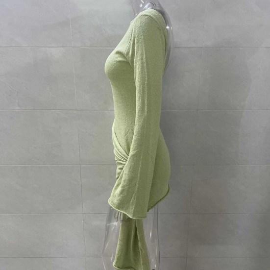 Yousheng женское сексуальное облегающее мини-платье с длинным рукавом и открытой спиной, облегающее платье с круглым вырезом, формальное вечернее платье для клуба