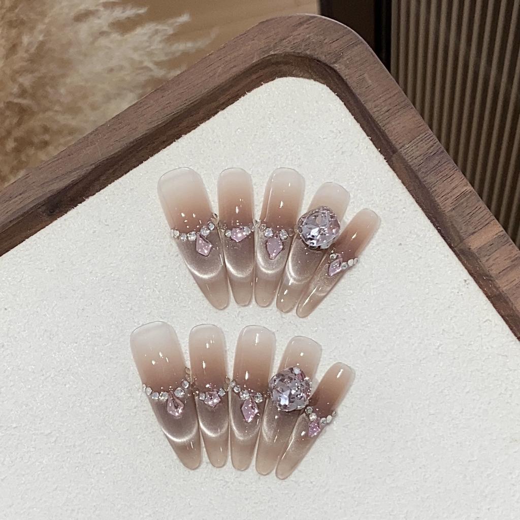 White, Ice-transparent, Gradient Smile Cat Eyes French Pink Fat Square Persimmon Frozen Wear Armor