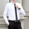 Men's Long-sleeved White Shirt Business Professional Suit Hairdresser Markless Black Shirt