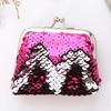 Мини-кошелек с пайетками, портативный зажим для монет, кошелек на молнии, милая маленькая сумка для хранения кабеля для наушников и помады
