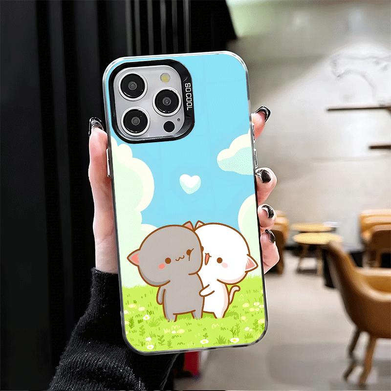 Мультяшный Милый Персик Гома Ударопрочный Чехол для Телефона для iPhone 17 Air 16 16E 15 Pro Max 14 Plus 13 Mini 12 Задняя Крышка Противоударный Fundas