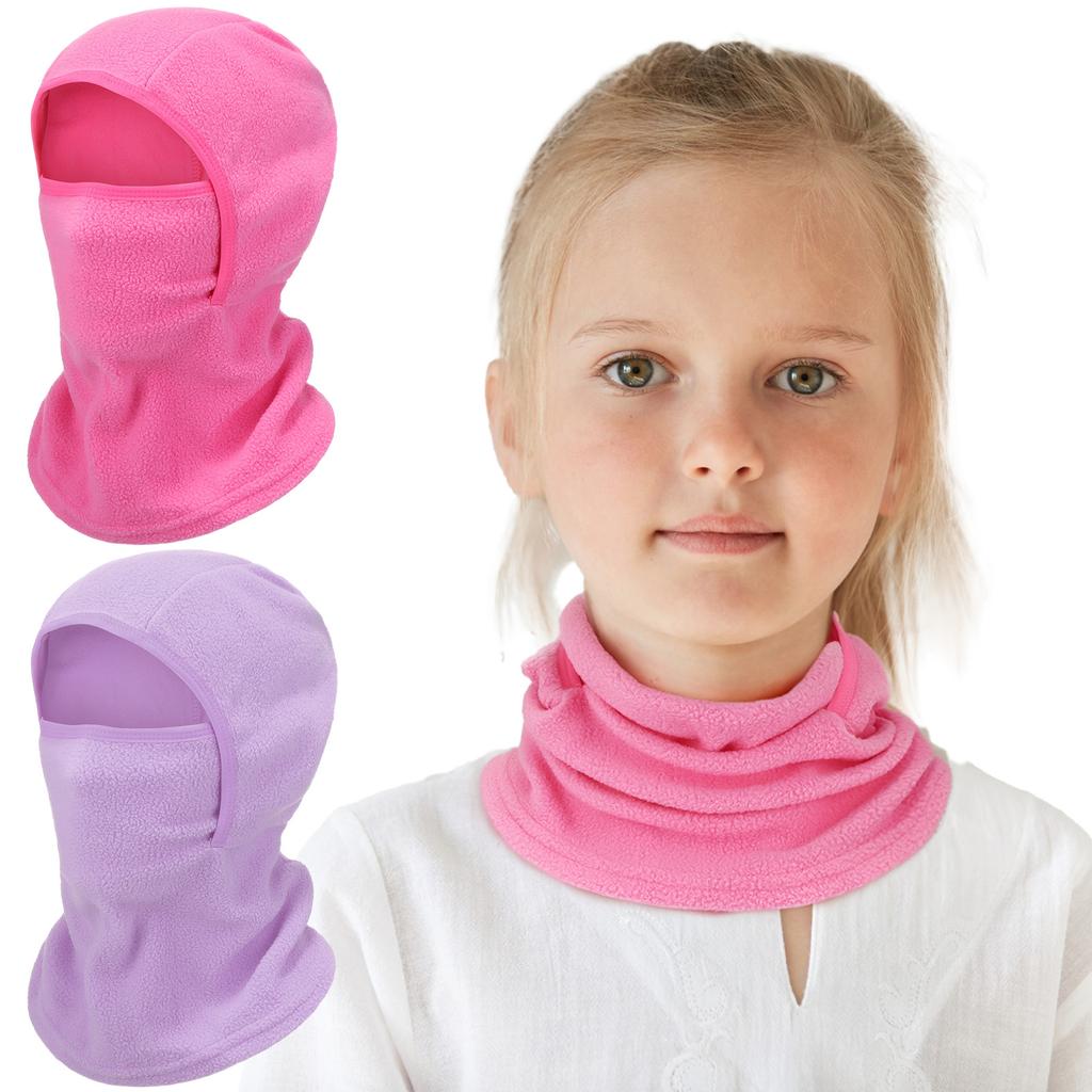 2 Packs Kids Balaclava Windproof Ski Mask Winter Hat Neck Warmer For Boys Girls