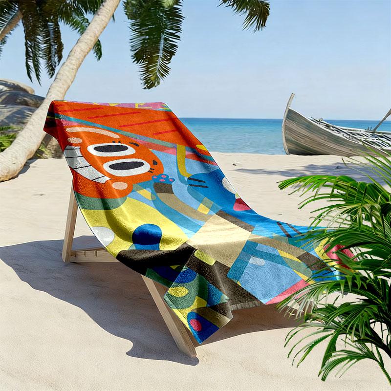 The Amazing World of Gumball Print Beach Towel, Large Soft Quick Dry Towel for Beach Camping Swimming