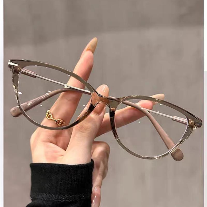Женские очки с металлическими оправами «кошачий глаз», защищающие от синего света, модные мужские очки