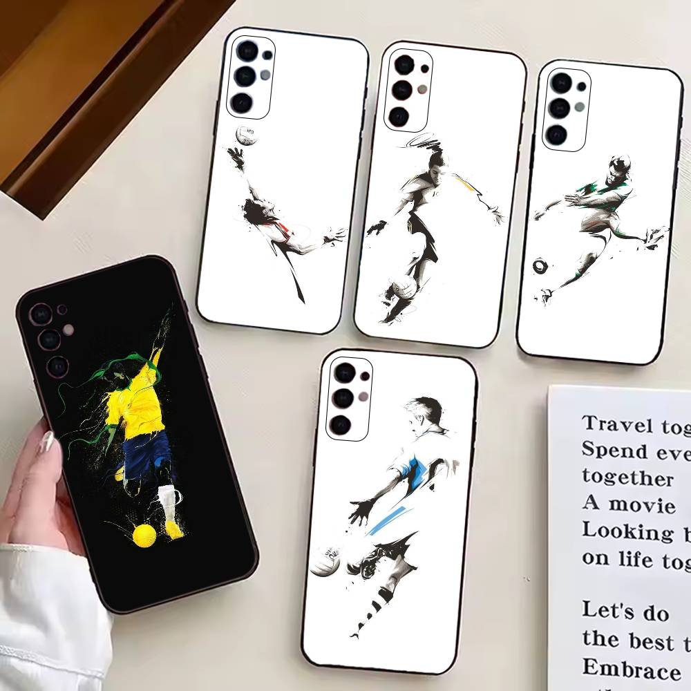 Абстрактная фигура Футбольная поддержка Чехол для телефона Для Samsung S25,S24,S21,S22,S23,S30,Ultra,S20,Plus,Fe,Lite,Note,10,Черный Чехол
