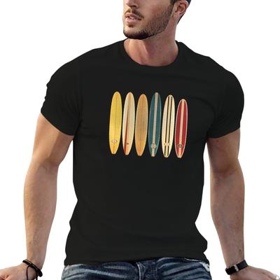 Retro Surfboards T-Shirt Man T Shirt Luxury Mens Graphic T Shirts T Shirt Personalised T-shirt