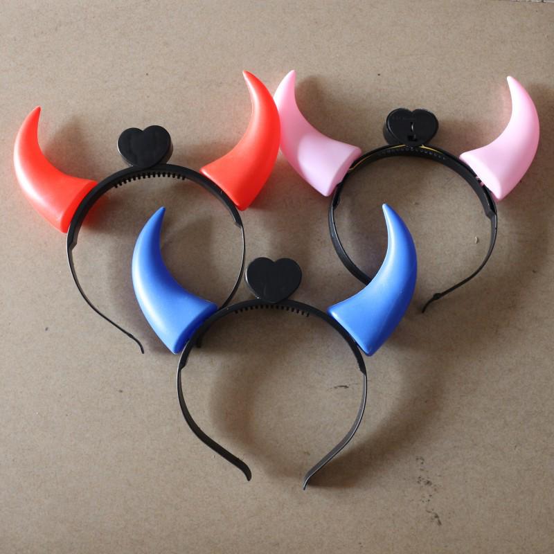 Luminous Halloween Pumpkin & Horn Headband for Kids & Adults