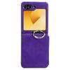 For Samsung Galaxy Z Flip5 5G Case Card Holder Leather+PC Phone Cover with Finger Ring