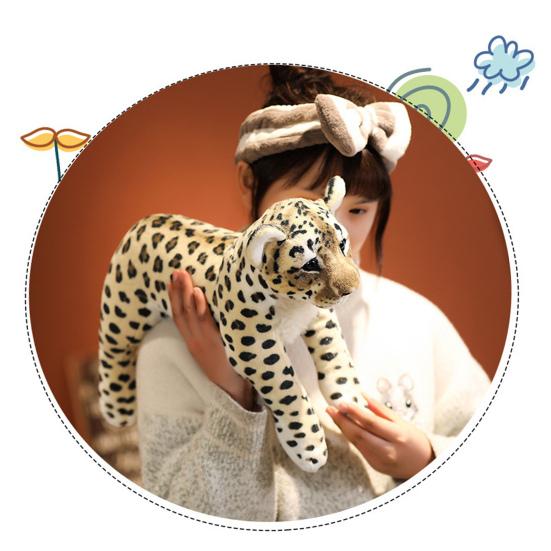 Мини Мягкая Игрушка Недеформирующаяся Яркая Мультяшная Забавная Маскот Лев Леопард Тигр Плюшевая Игрушка для Украшения