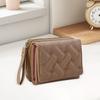 Small Wallet Compact Portable Trendy Card Holder Embroidery PU Leather for Women
