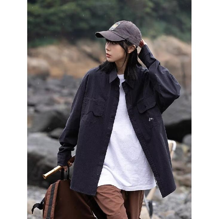 2024 Letter Long Sleeve Shirt Japanese Hong Kong Style Ins Loose Shirt Boys Summer Trendy Versatile Casual Coat