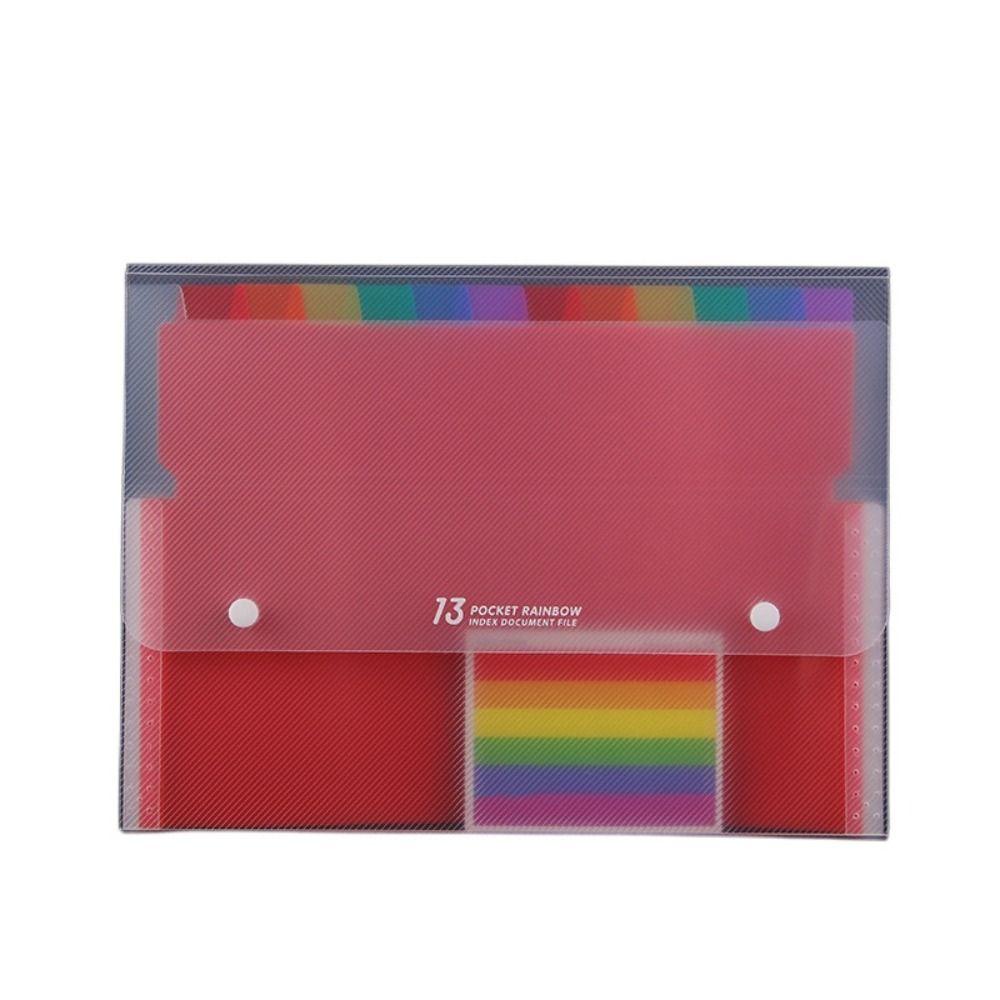 Rainbow Color Test Paper Storage Bag Large Capacity Student Homework Orginizer Office Supplies