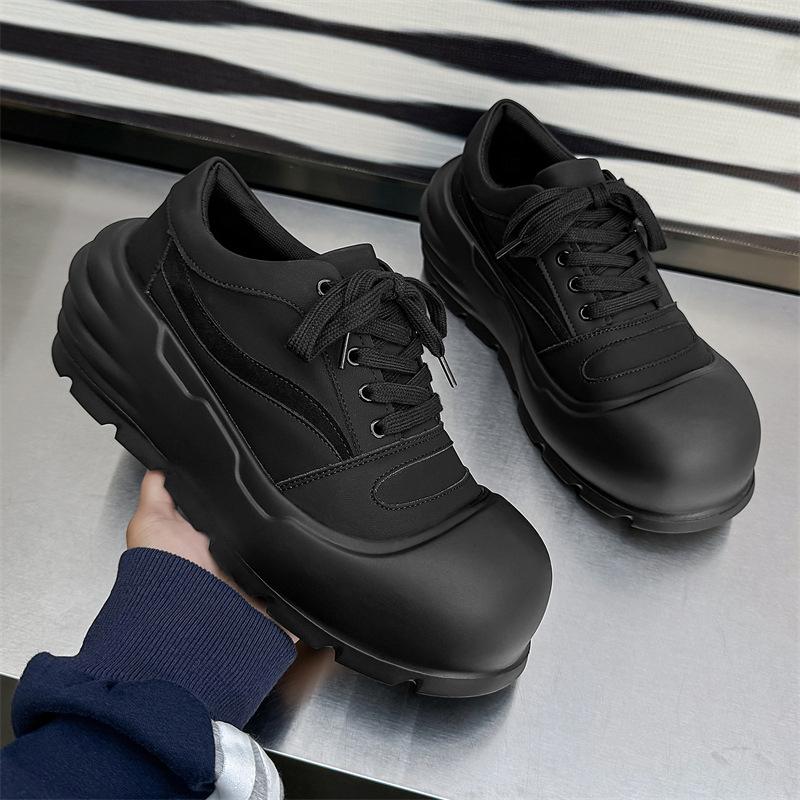 Туфли для пап с толстой подошвой, увеличивающие рост, 2024, новые мужские туфли, модные уродливые милые туфли, универсальные туфли для хлеба 24923-J