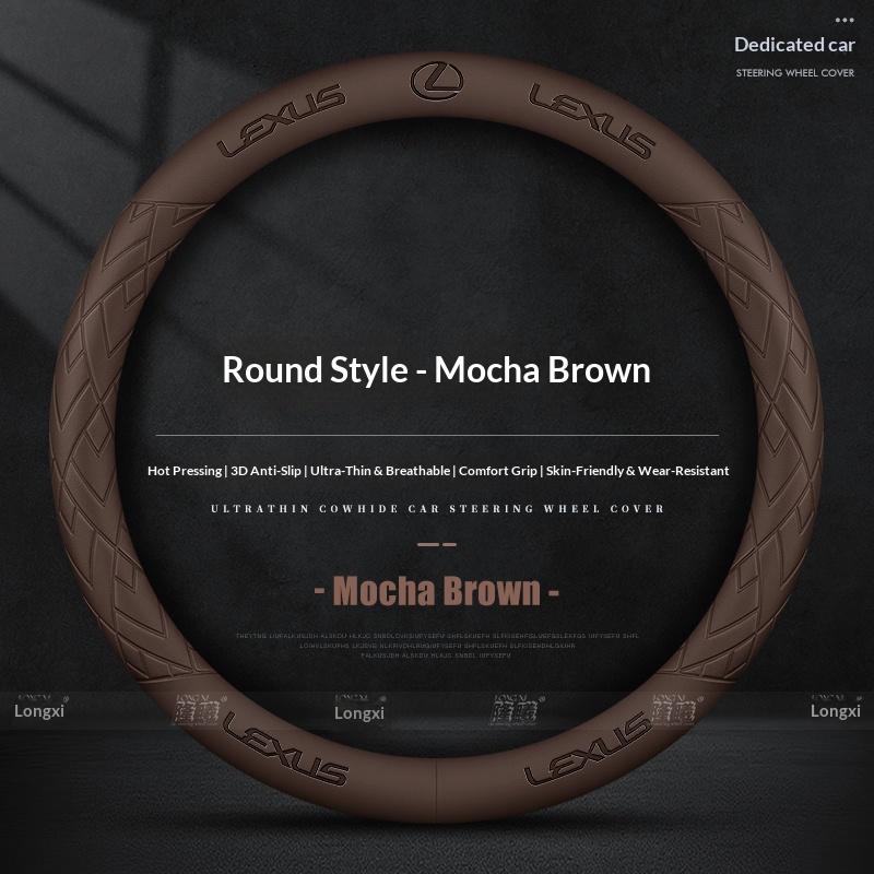 THQP1 For Lexus F Sport ES200 ES260 ES300 RX300 LS500h GS250 GS300 IS300 CT200h NX300 UX300 LX570 GX Car Leather Steering Wheel Cover