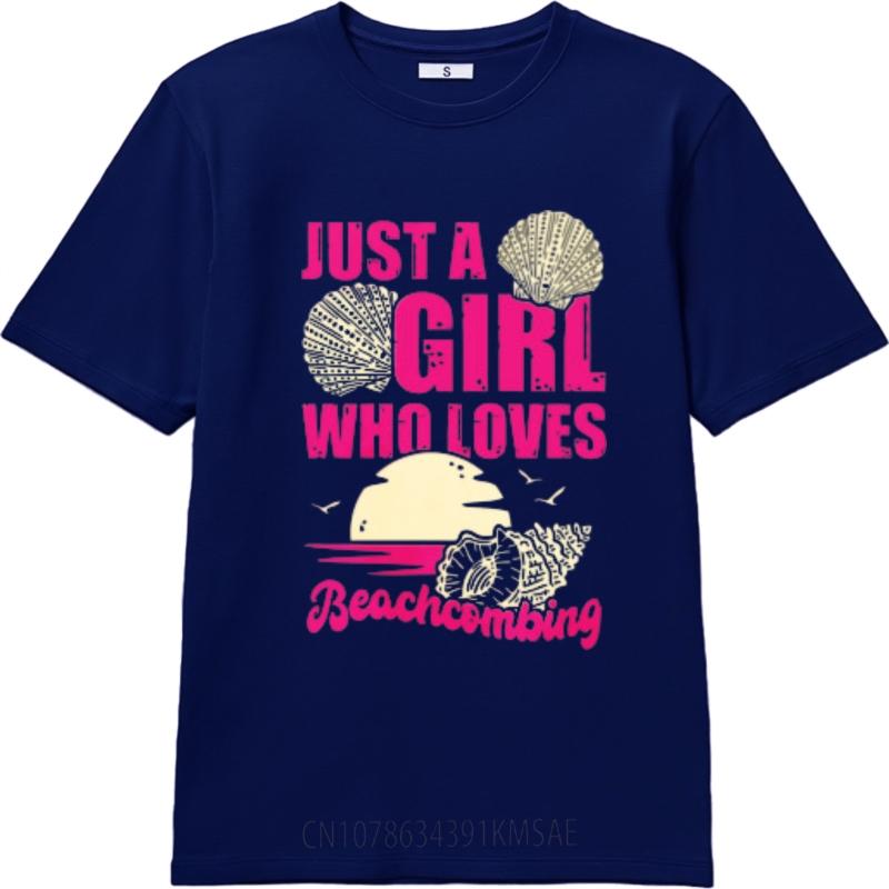 Unisex Teeshirt Printed Unisex O Neck Tshirt Casual Just A Girl Who Loves Beachcombing Basic Unisex Teeshirt Summer Tshirt Basic Tee