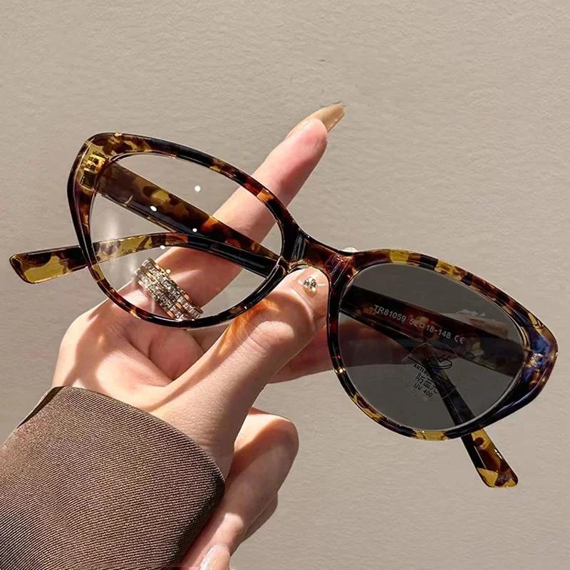 Блокировка синего света фотохромные очки для близорукости ультра легкие очки для близорукости кошачий глаз женские оптические очки высокой четкости