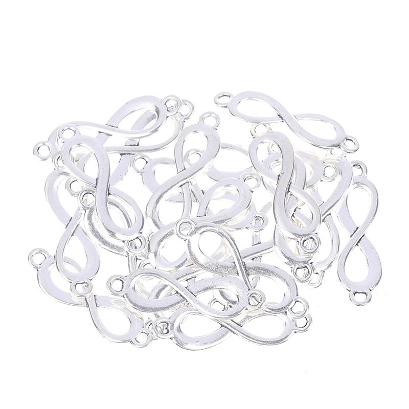20 шт. Подвески Ссылка Символ бесконечности Соединение Серебряный цвет Подвески Изготовление своими руками