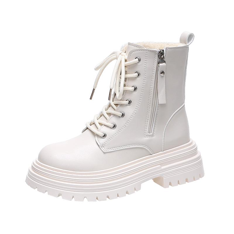 Британский стиль молния бархат ботинки Мартина женские осень и зима новая мода повседневные на толстой подошве теплые короткие ботинки женские