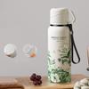 Stainless Steel Travel Mug with Filter Thermal Cup Sports Kettle Flower Pattern Thermos Bottle  Car