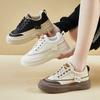 Women's Casual Chunky Platform Sneakers Lace-Up Non-Slip Walking Shoes for Women Comfortable Tennis Shoes Lightweight PU Leather Workout Sneakers