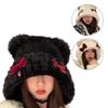 Anime Ear Pullover Hat for Female Girls Winter Autumn Thick Plush Hat Windproof Bonnet Hat Fashion Outdoor Ear Flap Cap